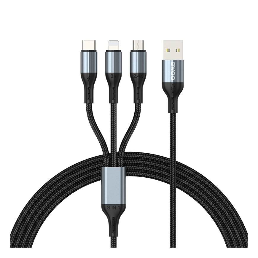 BWOO Fast 3 in 1 USB 3A Charging Cable X274 – 2