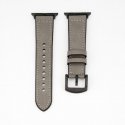 Watch 38/40/41mm Silicone patch Leather Watch Strap (132mm M/L) Silver
