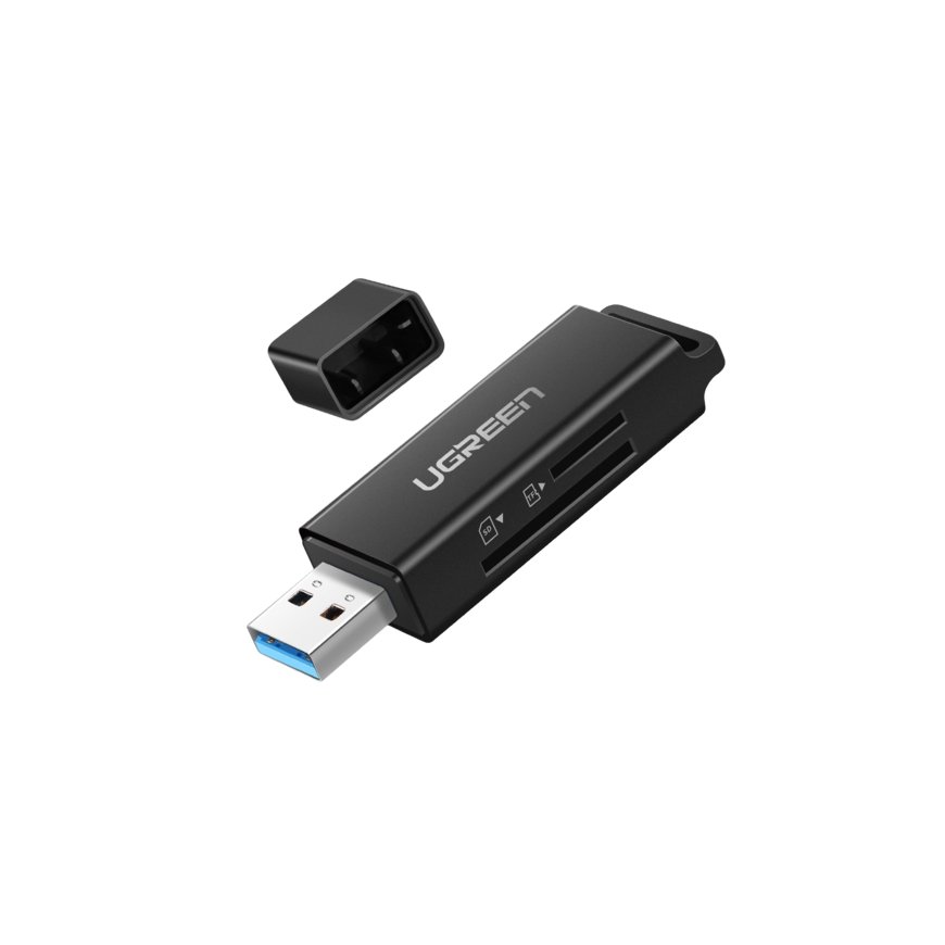 Ugreen 40752 kortelių skaitytuvas USB Juoda