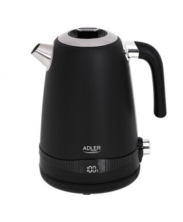 Adler AD 1295b electric kettle 1 L 2200 W Black, Stainless steel