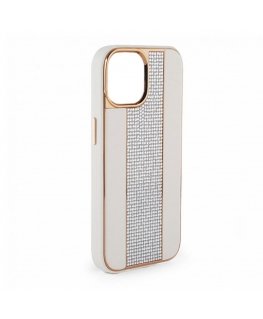 Apple iPhone 15 Pro Max Diamonds and Leather Case White