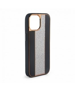 Apple iPhone 15 Pro Diamonds and Leather Case Black