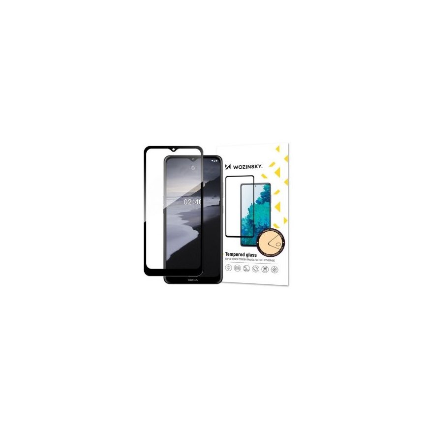 Wozinsky Tempered Glass Full Glue Super Tough Screen Protector Full Coveraged with Frame Case Friendly for Nokia 2.4 black