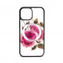 Apple iPhone 15 Leather Case Zipper Design Flower White