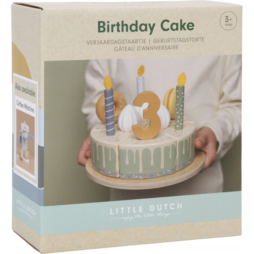 Little Dutch - Wooden birthday cake, blue