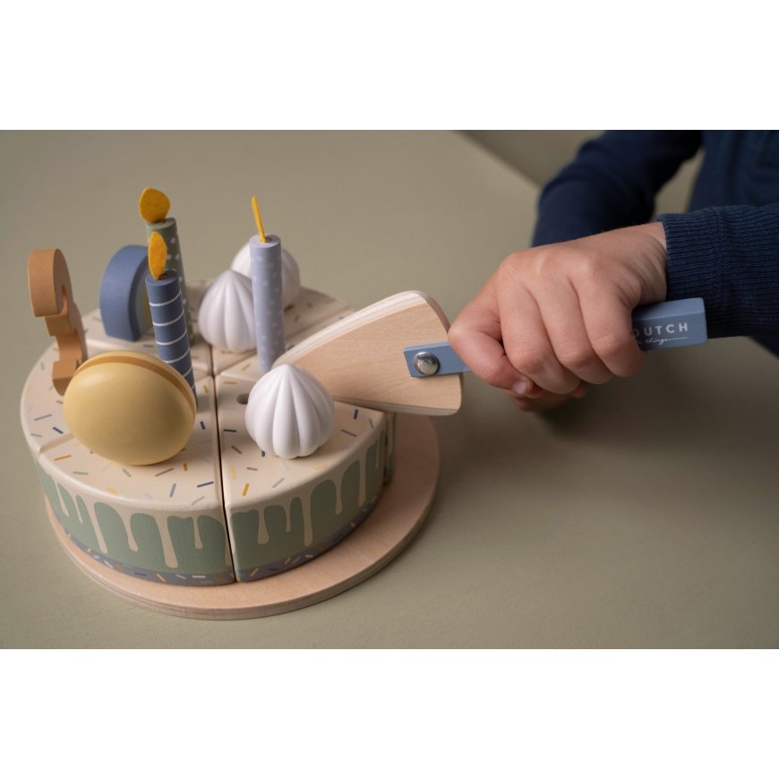 Little Dutch - Wooden birthday cake, blue – 3