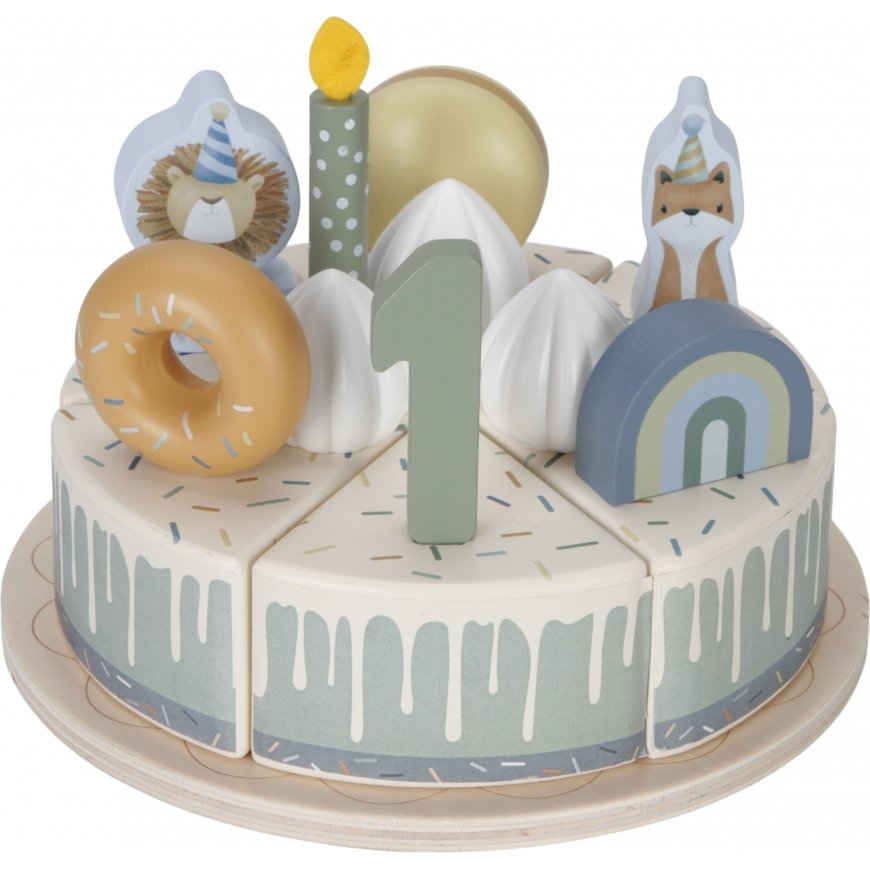 Little Dutch - Wooden birthday cake, blue – 5