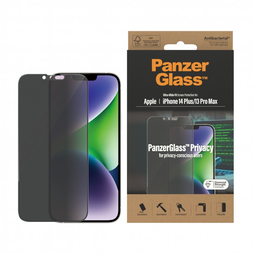 PanzerGlass Ultra-Wide Fit Privacy Appl Skaidri ekrano apsauga Apple 1 vnt – 2