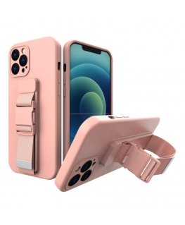 Rope case Gel case with a chain lanyard bag lanyard iPhone 13 Pro pink