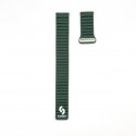 22mm Flat head Leather - Silicone Loop Magnetic Watch Strap (130mm M/L) Forest Green