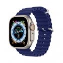 Dux Ducis Strap Watch Strap 9 / 8 / 7 / 6 / 5 / 4 / 3 / 2 / SE (45 / 44 / 42mm) Silicone Band Bracelet Navy Blue (OceanWave Vers