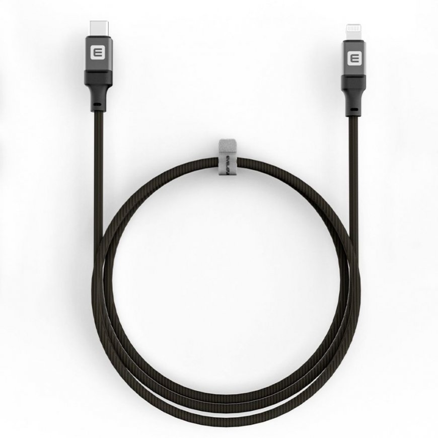 USB C to Lightning Cable 2.0M 60W (MFI09) Aluminum housing braiding Black