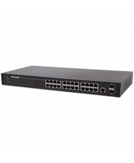 Intellinet 560917 tinklo komutatorius Valdomas Gigabit Ethernet (10/100/1000) 1U Juoda