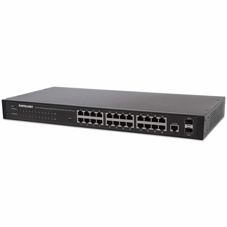 Intellinet 560917 verkkokytkin Hallittu Gigabit Ethernet (10/100/1000) 1U musta