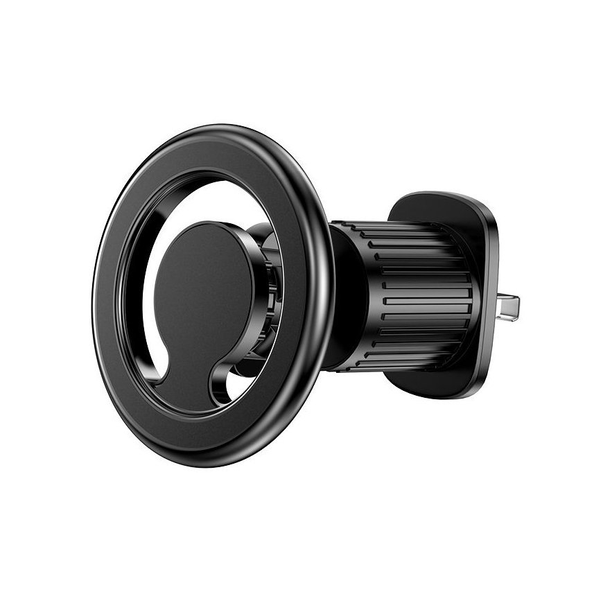 Universal C61 Metal Car Air Vent Screw Fix Universal Magnetic magsafe Ring size Smartphone adjustable holder Black