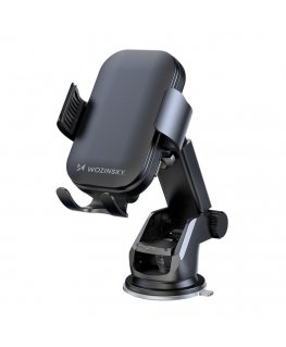 Wozinsky WUMID phone holder with 15W inductive charger for car dashboard - black