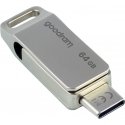 Goodram ODA3 USB zibatmiņa 64 GB USB Type-A / USB Type-C 3.2 Gen 1 (3.1 Gen 1) Sudrabs Goodram ODA3 USB zibatmiņa 64 GB USB Type-A / USB Type-C 3.2 Gen 1 (3.1 Gen 1) Sudrabs