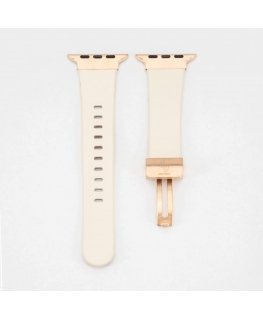 Watch 42/44/45mm Single loop buckle leather Watch Straps White