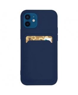 Card Case Silicone Case Wallet with Card Pocket Documents for Samsung Galaxy S22+ (S22 Plus) Navy Blue