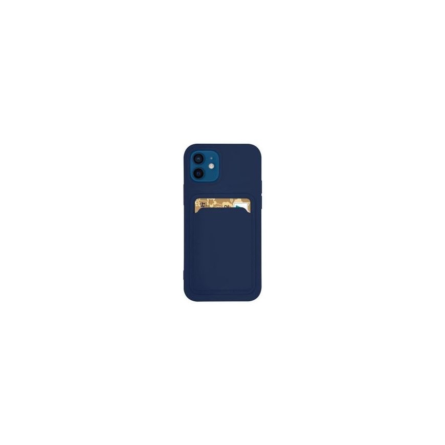 Card Case Silicone Case Wallet with Card Pocket Documents for Samsung Galaxy S22+ (S22 Plus) Navy Blue