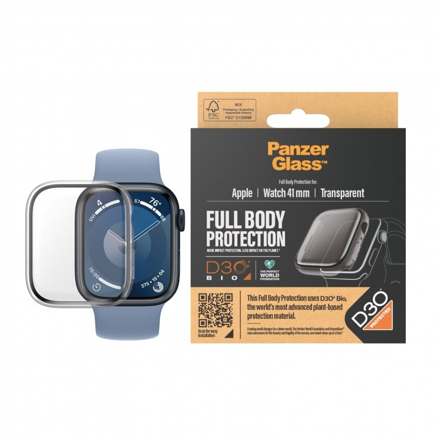 PanzerGlass ® Screen Protector Full Body Apple Watch Series 9 with D3O® | 41mm |Transparent – 2