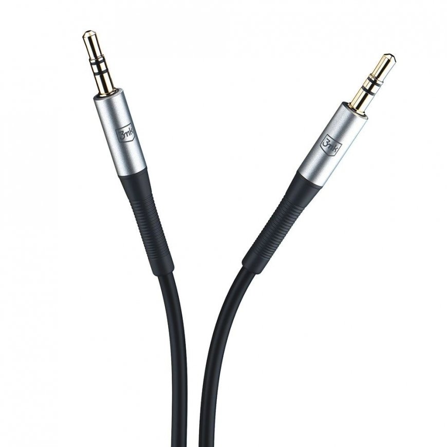 3MK 5903108528771 audio cable 1 m 3.5mm Black, Silver – 3