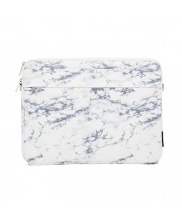 15-16 Inches Fabric Laptop Bag With Strap Marble White
