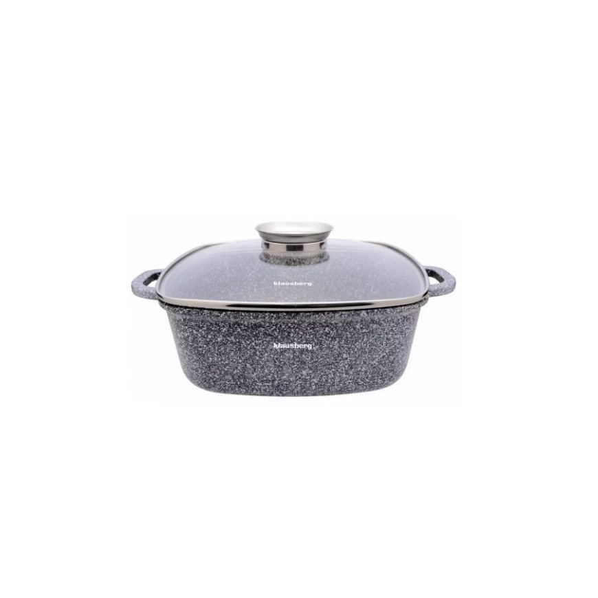 Aluminium casserole, grey marble 26x26cm 5,5l Klausberg.