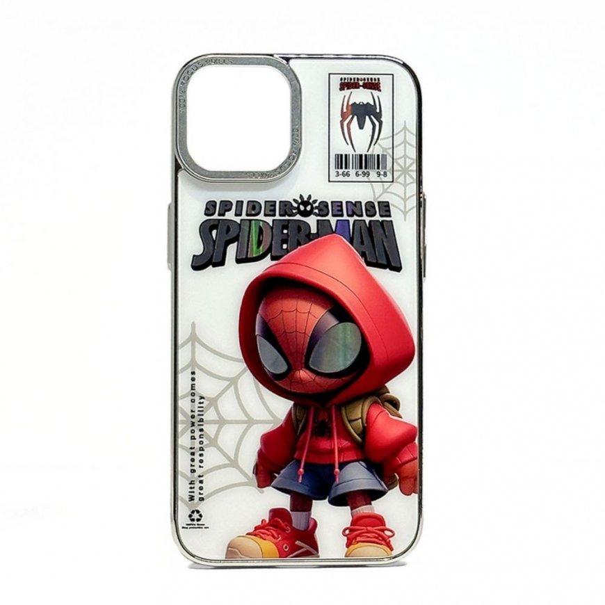 Apple iPhone 14 PC Silicone Case Spider Sense White Red