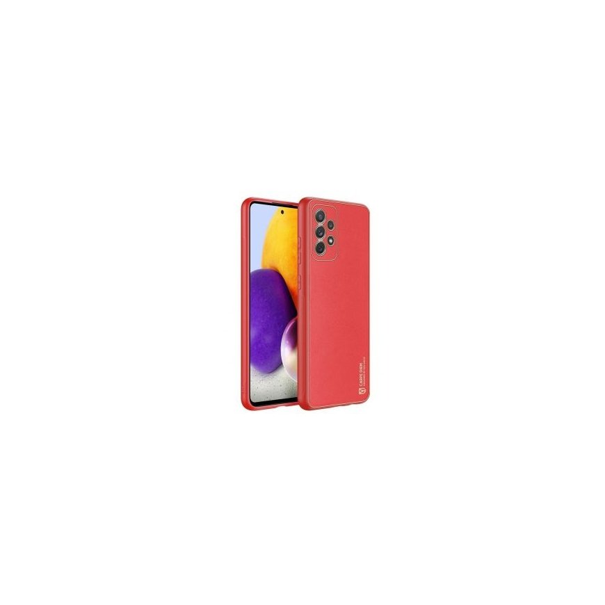 Dux Ducis Yolo elegant case made of soft TPU and PU leather for Samsung Galaxy A72 4G red