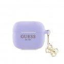 - Airpods 3 Case Silicone Classic Logo Gold With 4G Charm Purple