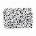 15-16 Inches Fabric Laptop Bag With Strap Leopard White