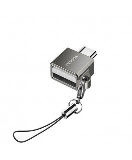 GS08 Mini Aluminum Alloy USB Type-C U-disk Card Reader Mouse Convert OTG Adapter Black
