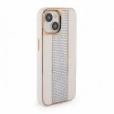 Apple iPhone 15 Diamonds and Leather Case White Apple iPhone 15 Diamonds and Leather Case White