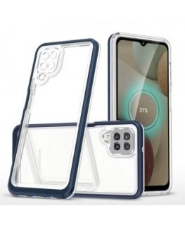 Clear 3in1 Case for Samsung Galaxy A22 4G Frame Gel Cover Blue