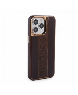 Apple iPhone 15 Pro Max Leather Case Customized Brown