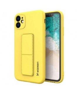 Wozinsky Kickstand Case Silicone Stand Cover for Samsung Galaxy A22 4G Yellow