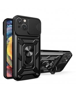 Hybrid Armor Camshield case for Huawei nova Y90 armored case with camera cover black
