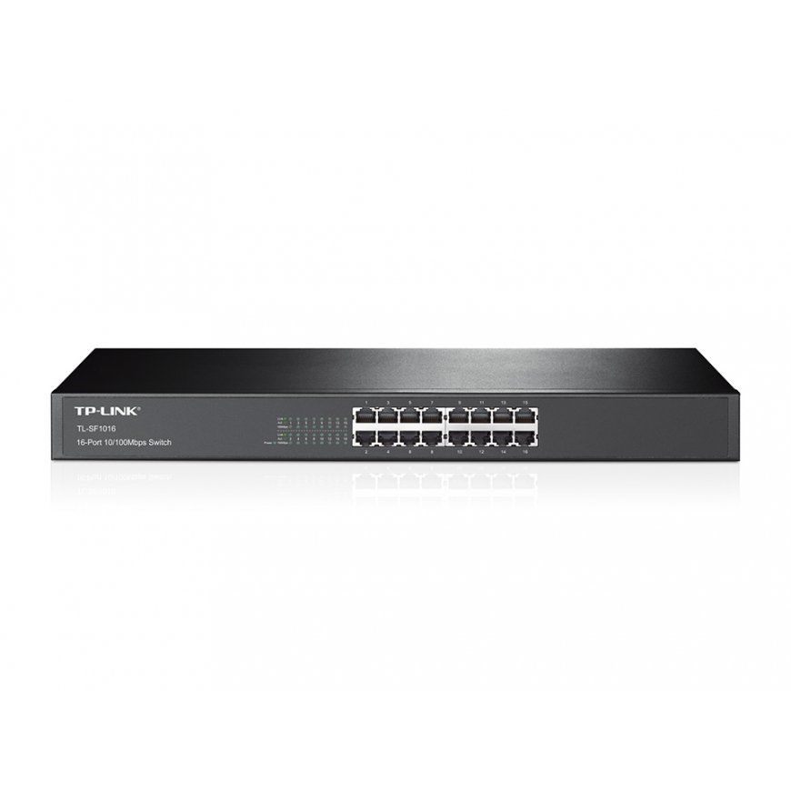 TP-Link TL-SF1016 сетевой коммутатор Неуправляемый Fast Ethernet (10/100) 1U Черный