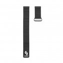 22mm Flat head Leather - Silicone Loop Magnetic Watch Strap (130mm M/L) Black