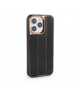 Apple iPhone 15 Pro Leather Case Customized Black