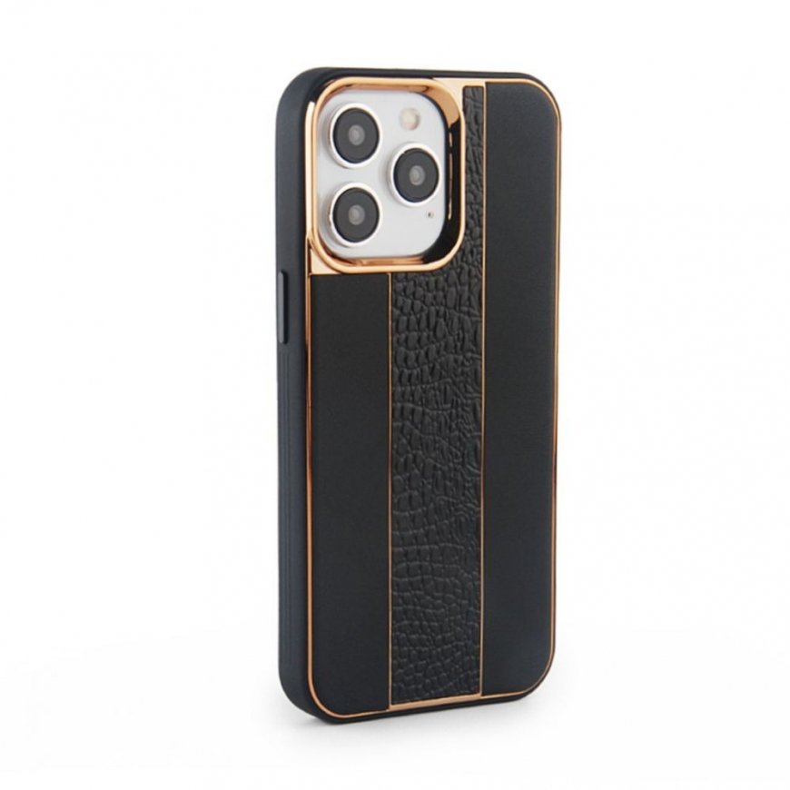 Apple iPhone 15 Pro Leather Case Customized Black