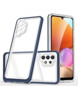 Clear 3in1 Case for Samsung Galaxy A72 4G Frame Gel Cover Blue