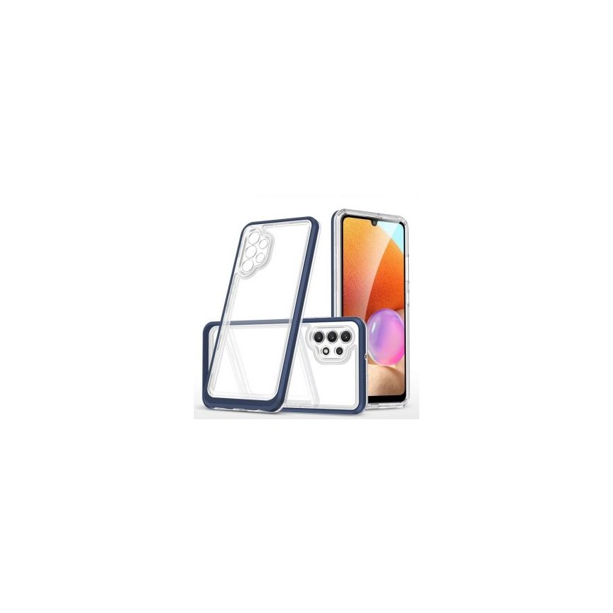 Clear 3in1 Case for Samsung Galaxy A72 4G Frame Gel Cover Blue