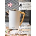 Adler AD 1347W electric kettle 1.5 L 2200 W White, Wood