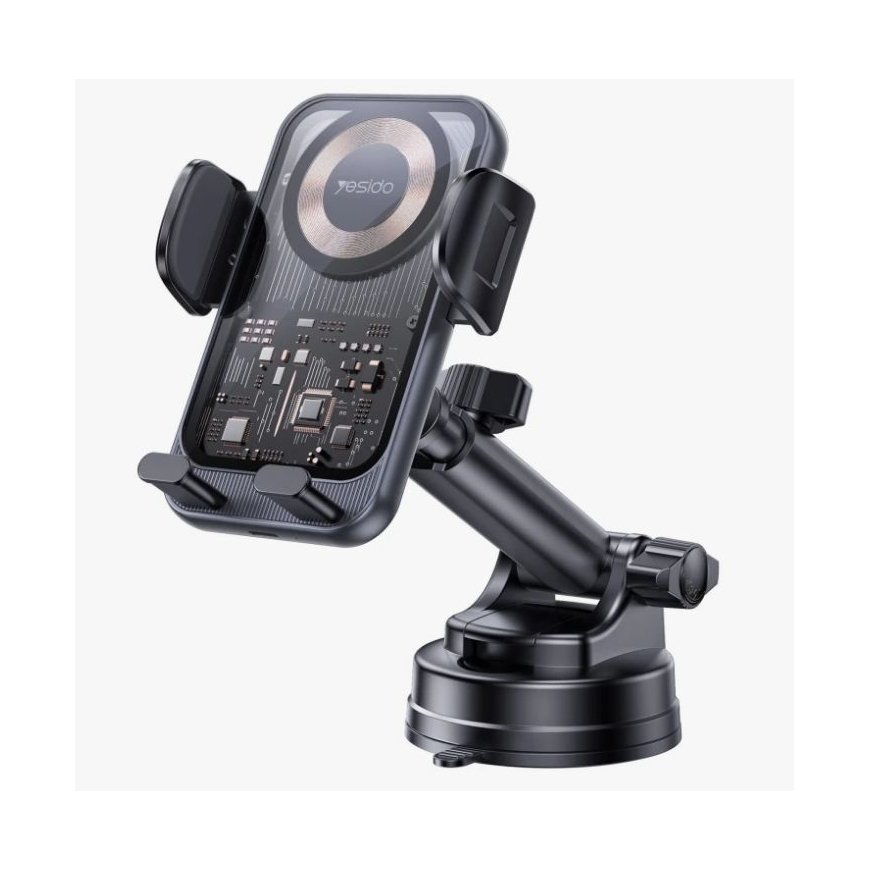 15W Suction Cup Car Wireless Charging Holder Black