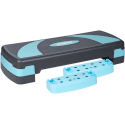 Stepper for aerobics and fitness exercises, 3 steps, gray and blue, REBEL ACTIVE Stepper for aerobics and fitness exercises, 3 steps, gray and blue, REBEL ACTIVE