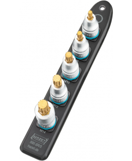 Hazet Hazet SmartRail 1/2 socket set, multi-tooth, 5 pcs (black, M6 - M14, short)