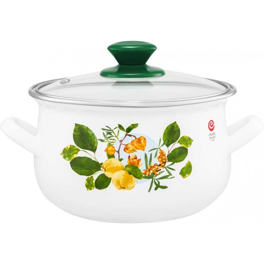 Puodas emaliowany su dangteliu Pigwa 22 cm 5l EMALIA OLKUSZ
