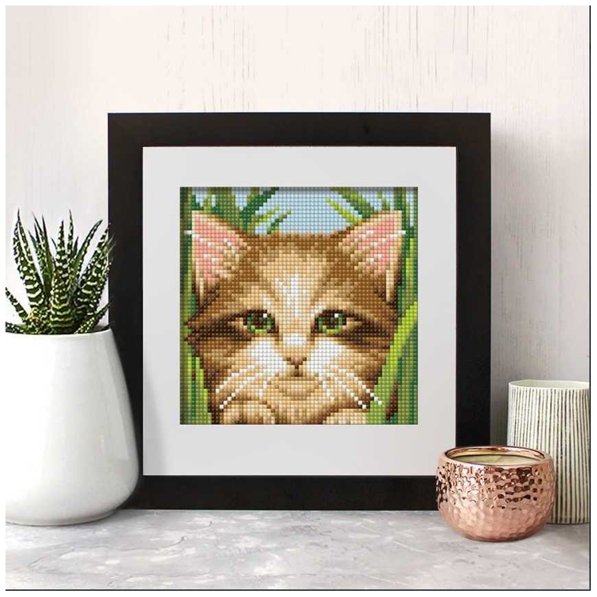 Beldizart Diamond painting kit Green-eye Cat 15х15 cm AM1640 – 2
